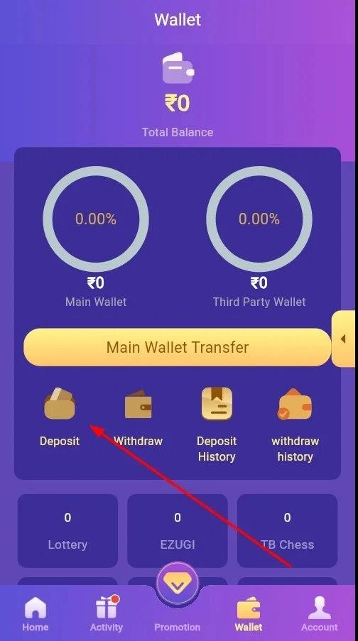  Add money to
                            your wallet